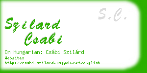 szilard csabi business card